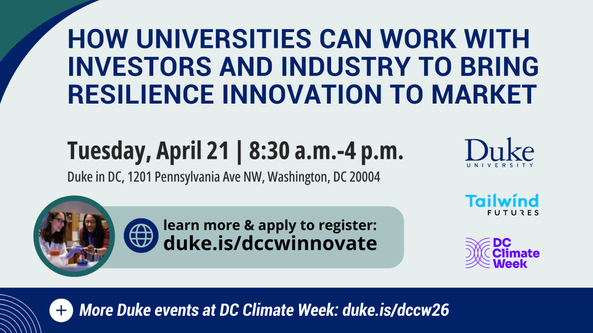 How Universities Can Work with Investors and Corporations to Bring Resilience Innovation to Market – DC Climate Week